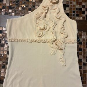 Dolce Cabo Elegant  Cream One-Shoulder Top size XL BNWT